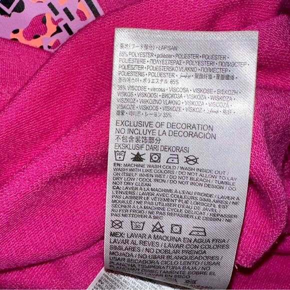 Converse x Clements Twins Girls Pink Color Block Printed Hoodie Size Small - Picture 11 of 14